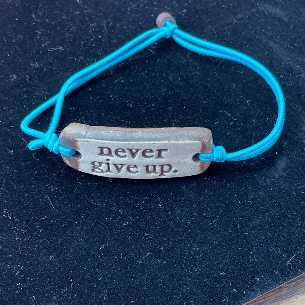 Inspirational Bracelet with Blue Cord